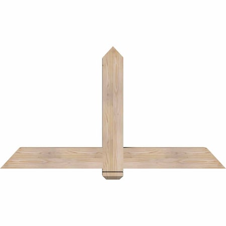 Ekena Millwork Eugene Smooth Timber Gable Bracket, Douglas Fir, 60"W x 32"H x 5 1/2"D x 5 1/2"F, 13/12 Pitch GBW060X32X0606EUG00SDF